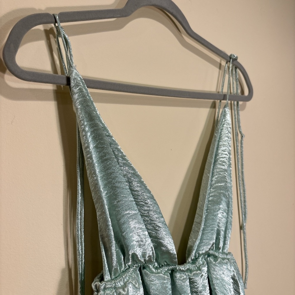 Lucy in the Sky Metallic Mint Green Mini Dress - Picture 3 of 6